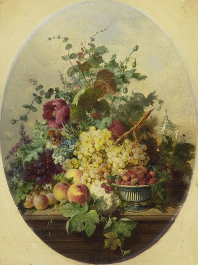 Martwa natura z owocami i kwiatami autorstwa Louis Martinet