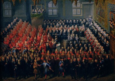 Łóżko sprawiedliwości w Parlement de Paris, 12 września 1715 r. autorstwa Louis Michel Dumesnil