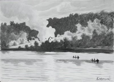 Ogień widziany z East Lyme, Connecticut, 1900. autorstwa Louis Michel Eilshemius