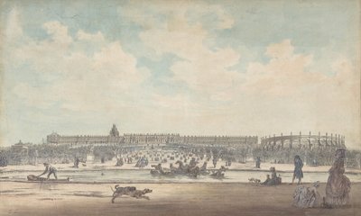 Zamek w Wersalu widziany z ogrodów, 1779. autorstwa Louis Nicolas de Lespinasse