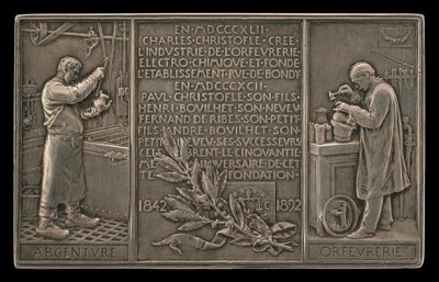 Pięćdziesiąta rocznica powstania firmy Christofle, 1842-1892 [rewers] autorstwa Louis Oscar Roty
