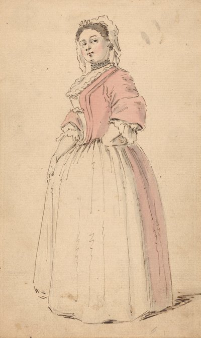 Młoda kobieta w różowej sukience autorstwa Louis Philippe Boitard