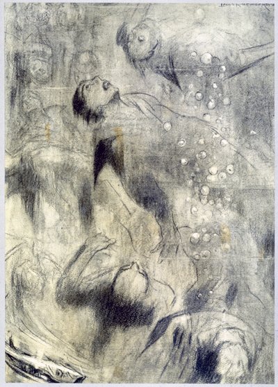 „Morska kopalnia”, 1916 autorstwa Louis Raemaekers