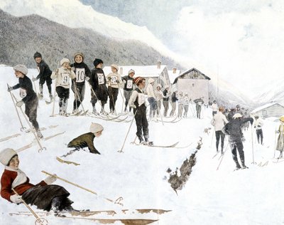 Lekcje narciarskie dla dzieci autorstwa Louis Remy Sabatier