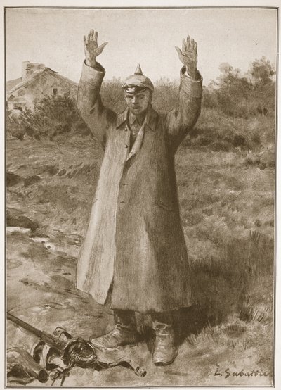 Kamerad... Pardon! Metoda poddania się Niemców z podniesionymi rękami autorstwa Louis Remy Sabattier