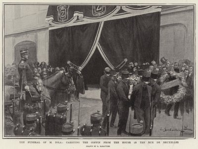 Pogrzeb M. Zoli niosącego trumnę z domu przy Rue de Bruxelles autorstwa Louis Remy Sabattier