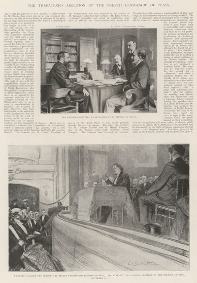 Zagrożone zniesienie francuskiej cenzury sztuk autorstwa Louis Remy Sabattier