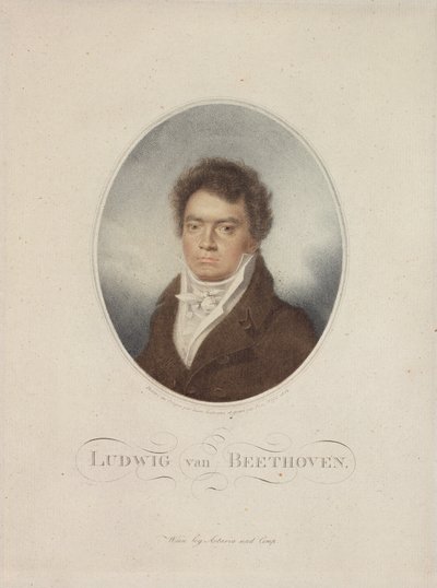 Ludwig van Beethoven (1770-1827) ryty przez Blasius Hotel (1792-1863) 1814 (mezzotinta) autorstwa Louis Rene Letronne