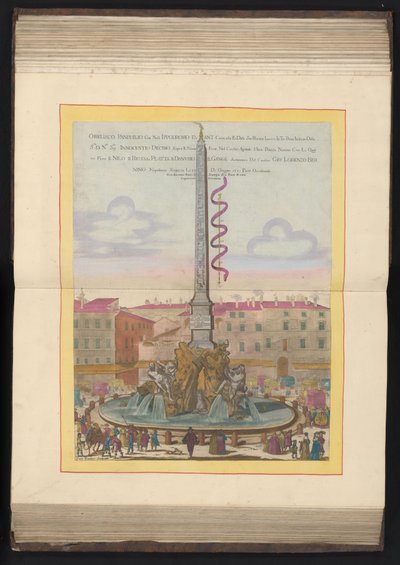Vierstromenfontein w Rzymie Obelisco Panphilio gia nell ippodrom (...) (tytuł na obiekcie) autorstwa Louis Rouhier