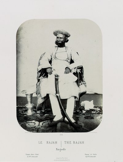 Królewski Natch na wyspie Jug Navas Oudeypour; Radża, c.1865-68 (druk albumowy) autorstwa Louis Rousselet