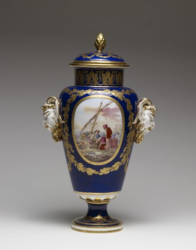 Wazon (miękka porcelana z farbą i złoceniem) autorstwa Louis Simon Boizot