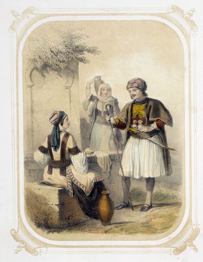 Mieszkańcy Grecji - w „Albumie młodego podróżnika””, ilustruje Louis Lassalle autorstwa Louis Simon Lassalle