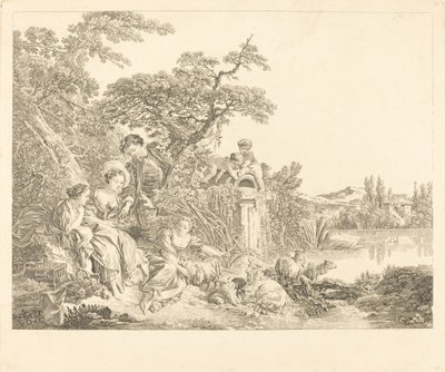 Prezenty Pasterza autorstwa Louis Simon Lempereur after François Boucher