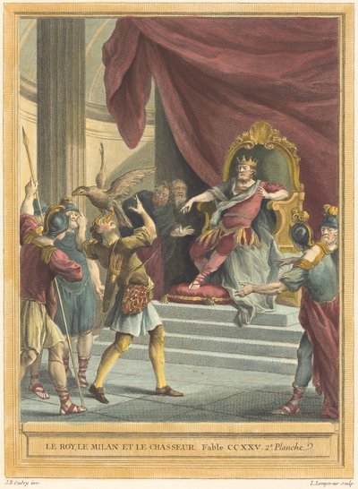 Król, Latawiec i Łowca autorstwa Louis Simon Lempereur after Jean Baptiste Oudry