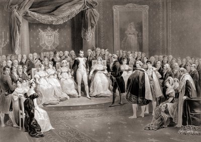 Napoleon i jego dwór. (wydrukować) autorstwa Louis Stanislas (after) Marin Lavigne