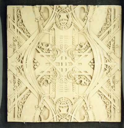 Fragment sufitu, ozdobiony misternymi zwojami i ornamentami foliowymi, 1906-1908 autorstwa Louis Sullivan