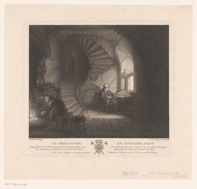 filozof kontemplacyjny La philosophe en contemplation (tytuł na przedmiocie) autorstwa Louis Surugue
