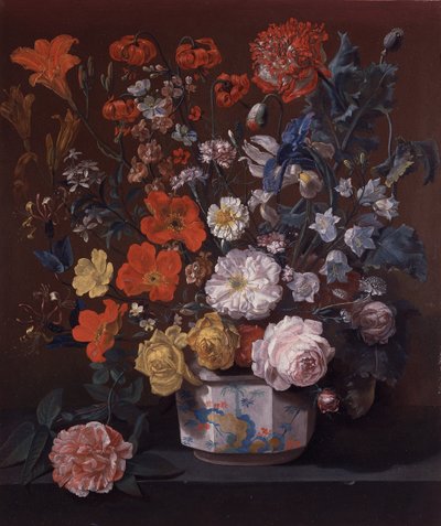 Kwiaty w wazonie Chantilly, ok. 1760 (olej na płótnie) autorstwa Louis Tessier