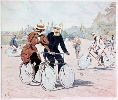Tandem - rysunek L. Vallet autorstwa Louis Vallet