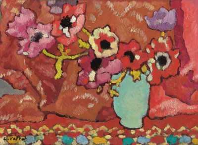 Zawilce w Zielonym dzbanku; Zawilce au pichet vert, ok. 1940 r. (olej na płótnie) autorstwa Louis Valtat