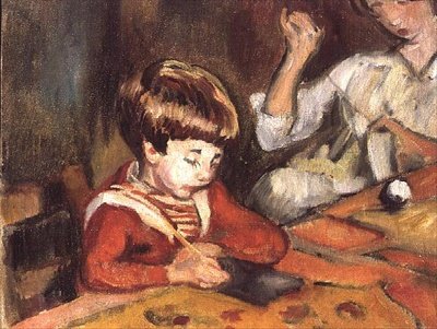 Mały chłopiec robi swoją pracę domową autorstwa Louis Valtat
