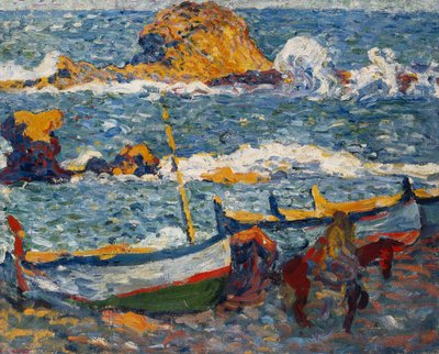 Strajk w Llanca w Hiszpanii; La Greve de Llanca, Hiszpania, ok. 1896 (olej na płótnie) autorstwa Louis Valtat
