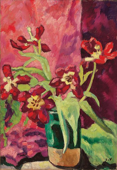 Wazon, Czerwone Tulipany; Wazon, czerwone tulipany autorstwa Louis Valtat