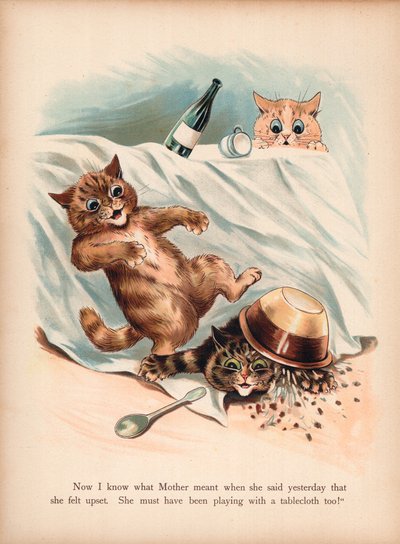 Koty Louisa Waina (chromolitho) autorstwa Louis Wain