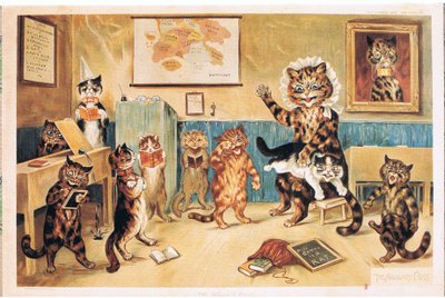 Niegrzeczny kot, pocztówka, lata 60. autorstwa Louis Wain