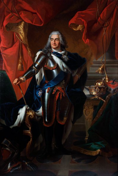Portret Fryderyka Augusta (Fryderyka Augusta) Saksonii, zwanego Mocnym (1670-1733) ówczesnego króla Polski Augusta II (Portret Fryderyka Augusta Polski i Saksonii (1670-1733)) Obraz wg Ludwika de Silvestre (1675- 1760) Olej na płótnie - Sztuka stanowa G autorstwa Louis de (after) Silvestre