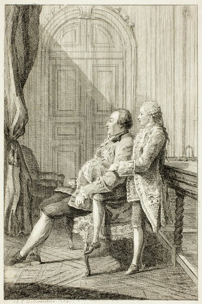 Książę Orleanu i jego syn autorstwa Louis de Carmontelle