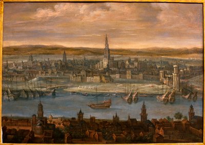 Widok Sewilli - Obraz przypisywany Louisowi de Caulery (1580-1621), olej na płótnie, początek XVII wieku - Muzeum Sztuk Pięknych w Sewilli, Hiszpania autorstwa Louis de Caulery