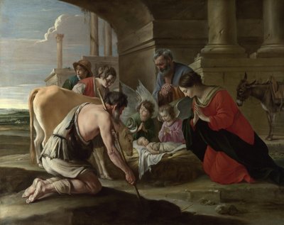 Adoracja pasterzy, ok. godz. 1640 autorstwa Louis le Nain