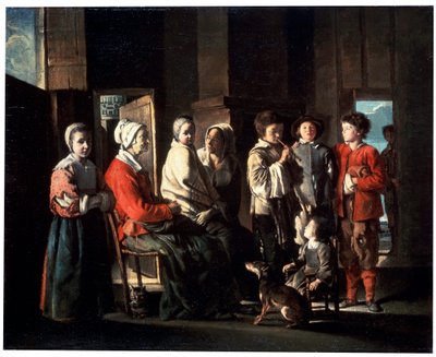 Wizyta u babci, 1645. autorstwa Louis le Nain