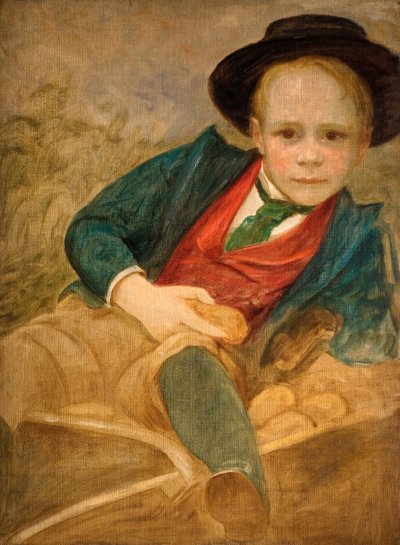 Studium dla chłopca siedzącego na taczce, 1890. autorstwa Louisa Starr