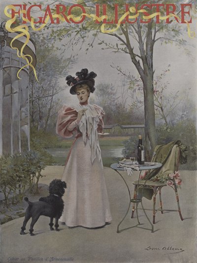 Smakuj w Pavillon dArmenonville (Degustacja w Pavillon dArmenonville). Okładka Le Figaro Illustre, maj 1895 autorstwa Louise Abbéma