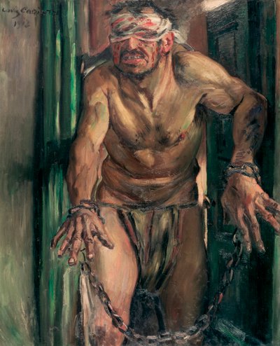 ""Samson aveugle"" (Oślepiony Samson) obraz de Lovis Corinth (1858-1925) Ciemny 105x130 cm Olej na płótnie 1912 Państwowe Muzea, Berlin autorstwa Lovis  Corinth