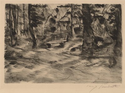 Bank im Walde II Ławka w lesie II, 1917. autorstwa Lovis Corinth