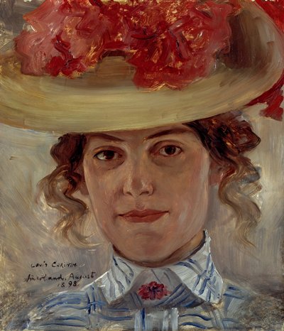 Pani Halbe w słomkowym kapeluszu autorstwa Lovis Corinth