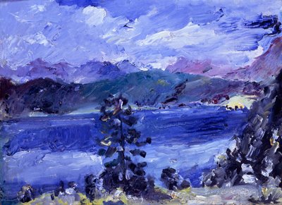 Jezioro Walchen z modrzewiem autorstwa Lovis Corinth