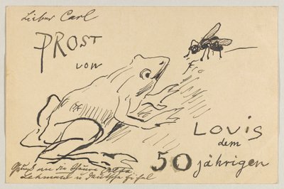 Lovis Corinth do Carla Strathmanna: pocztówka, data stempla pocztowego 12 sierpnia 1908 autorstwa Lovis Corinth