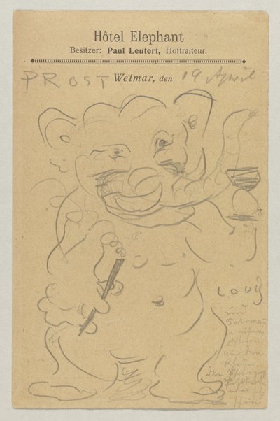 Lovis Corinth do Carla Strathmanna: pocztówka, data stempla pocztowego 20 kwietnia 1905 autorstwa Lovis Corinth