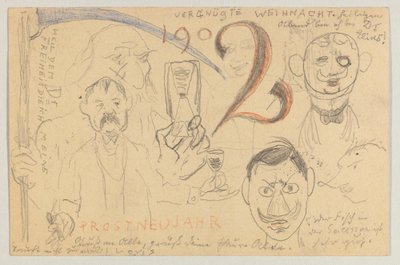 Lovis Corinth do Carla Strathmanna: pocztówka, data stempla pocztowego 24 grudnia 1901 autorstwa Lovis Corinth