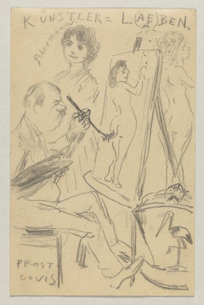 Lovis Corinth do Carla Strathmanna: pocztówka, data stempla pocztowego 25 czerwca 1904 autorstwa Lovis Corinth