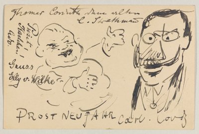 Lovis Corinth do Carla Strathmanna: pocztówka, data stempla pocztowego 27 grudnia 1904 autorstwa Lovis Corinth