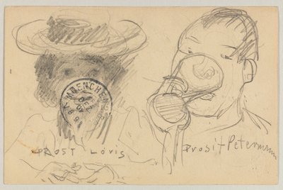 Lovis Corinth do Carla Strathmanna: pocztówka, data stempla pocztowego na awersie 17 grudnia 1902 autorstwa Lovis Corinth