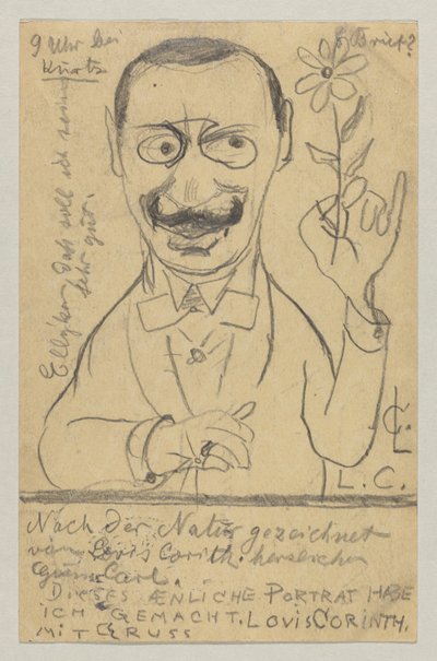 Lovis Corinth do panny Elly Franke: pocztówka, data stempla pocztowego 28 sierpnia 1897 r. autorstwa Lovis Corinth
