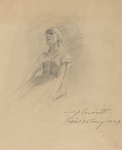 Siedząca młoda kobieta [rekto] autorstwa Lovis Corinth