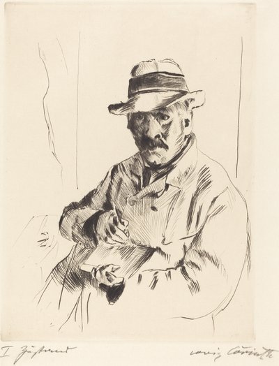 Autoportret w słomkowym kapeluszu autorstwa Lovis Corinth