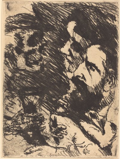 Tod bei Strucks Death Visits the Strucks, 1921, wydanie 1922. autorstwa Lovis Corinth